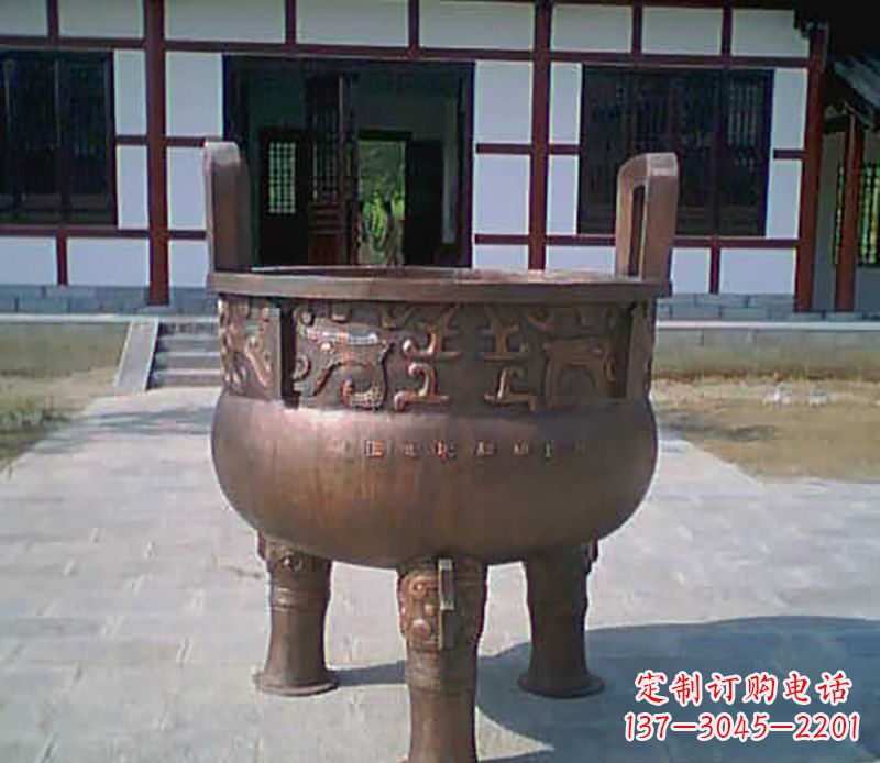 济南铜雕广场圆形香炉