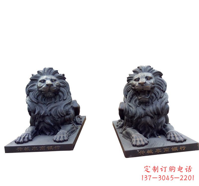 济南铜雕汇丰狮子 (2)