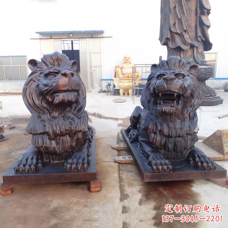 济南铜雕汇丰狮子雕塑