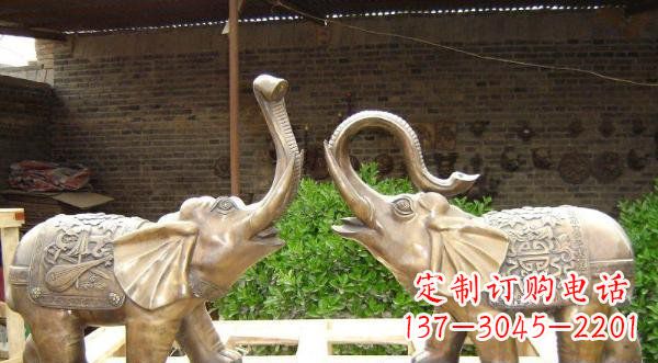 济南铜雕吉祥小象公园动物雕塑
