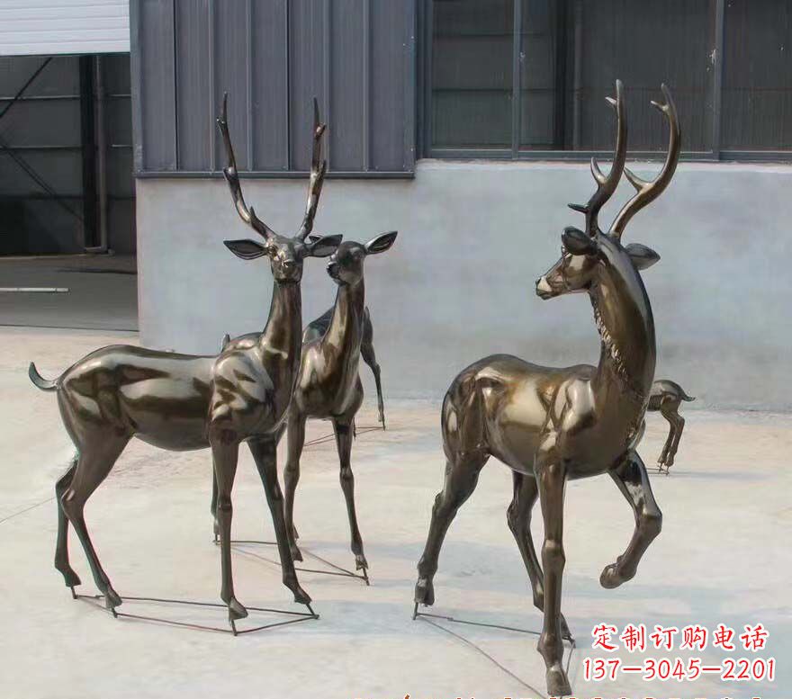 济南铜雕鹿群雕塑