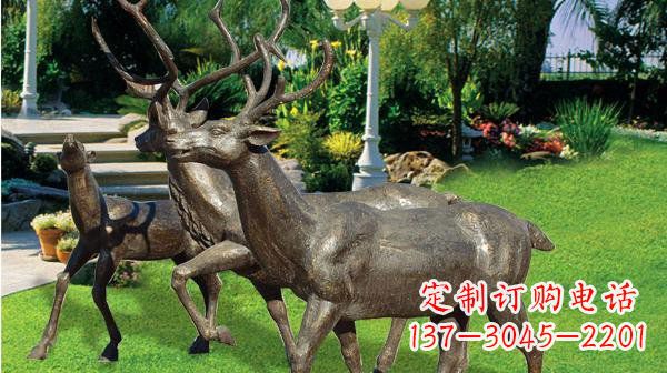 济南铜雕鹿公园动物雕塑