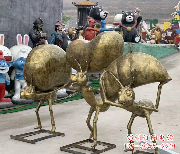 济南铜雕蚂蚁搬家雕塑