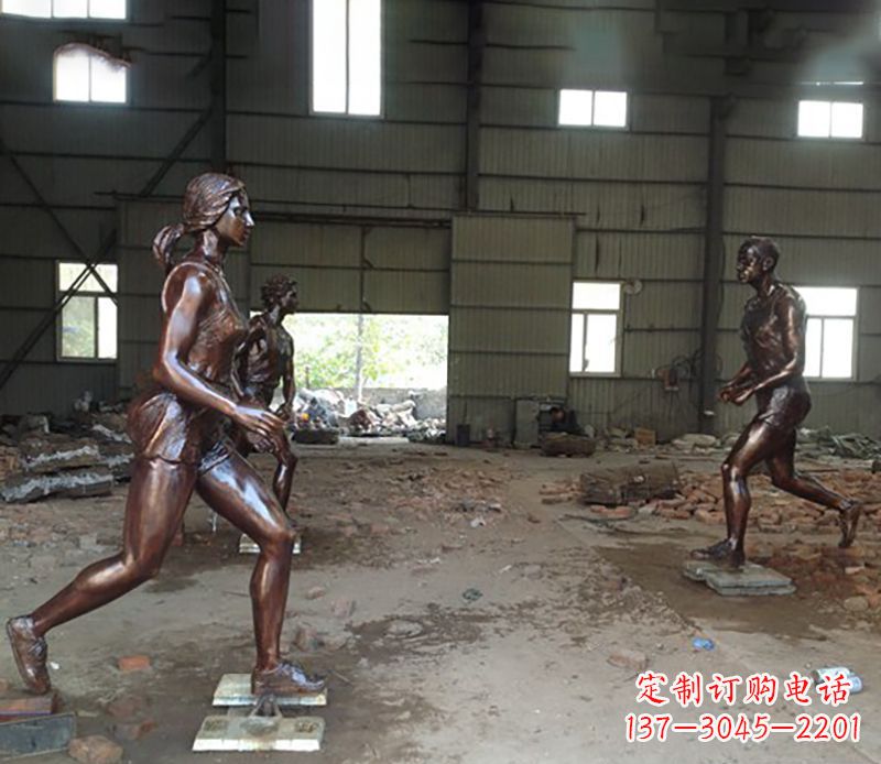 济南铜雕跑步女生