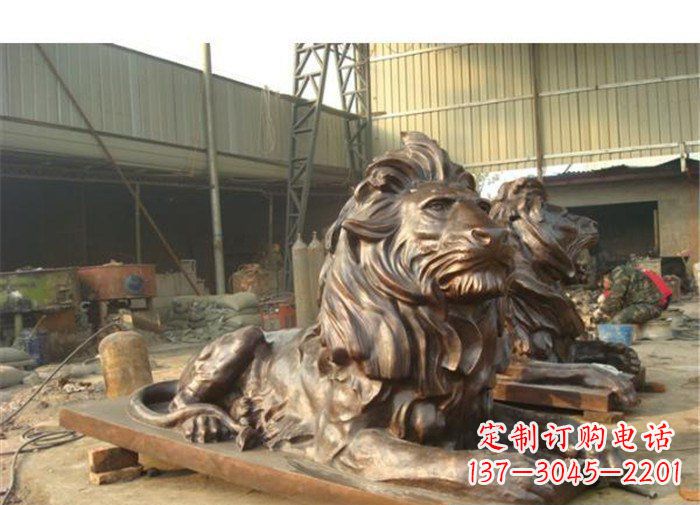 济南铜雕狮子公司门口雕塑