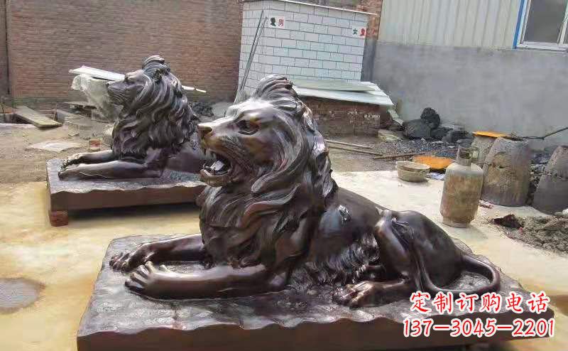 济南铜雕狮子户外摆件镇宅动物雕塑