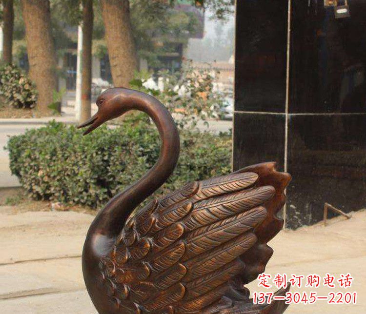 济南铜雕水景天鹅动物雕塑