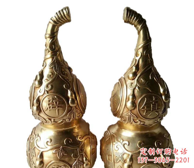 济南铜雕寺庙平安葫芦雕塑