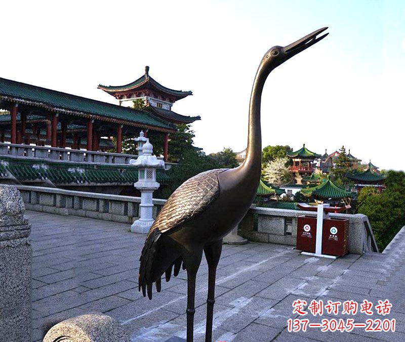 济南铜雕仙鹤雕塑