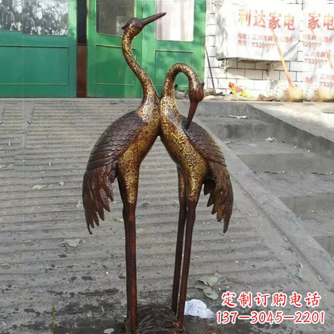 济南铜雕仙鹤夫妻