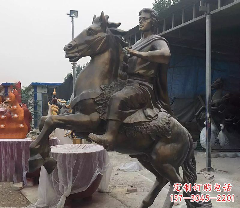 济南铜雕现代骑马人物公园景观