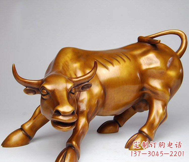 济南铜雕小区动物牛摆件 (2)