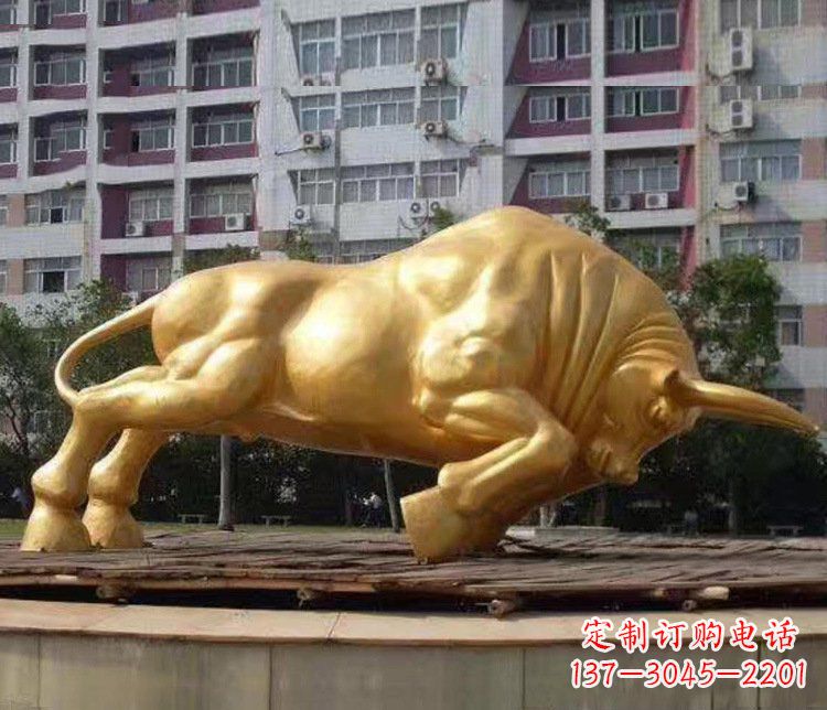 济南铜雕小区动物牛摆件 (3)