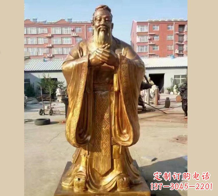 济南铜雕校园孔子