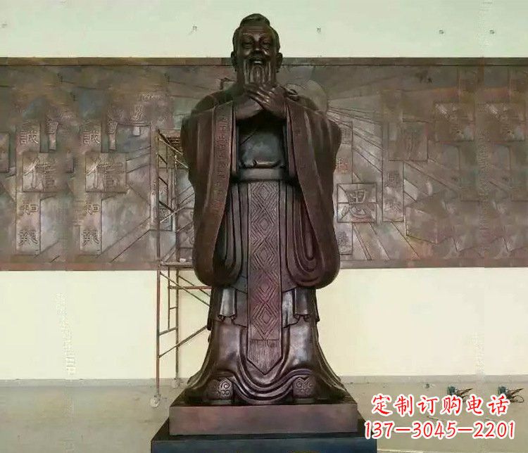 济南铜雕校园孔子文化雕塑摆件 (2)