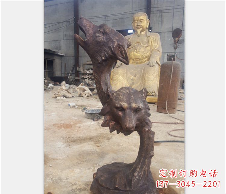 济南铜雕园林金钱豹动物雕塑