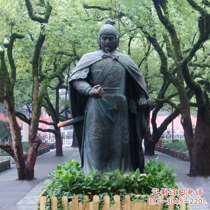 济南铜雕岳飞雕塑-公园园林历史名人中国古代民族英雄人物雕像