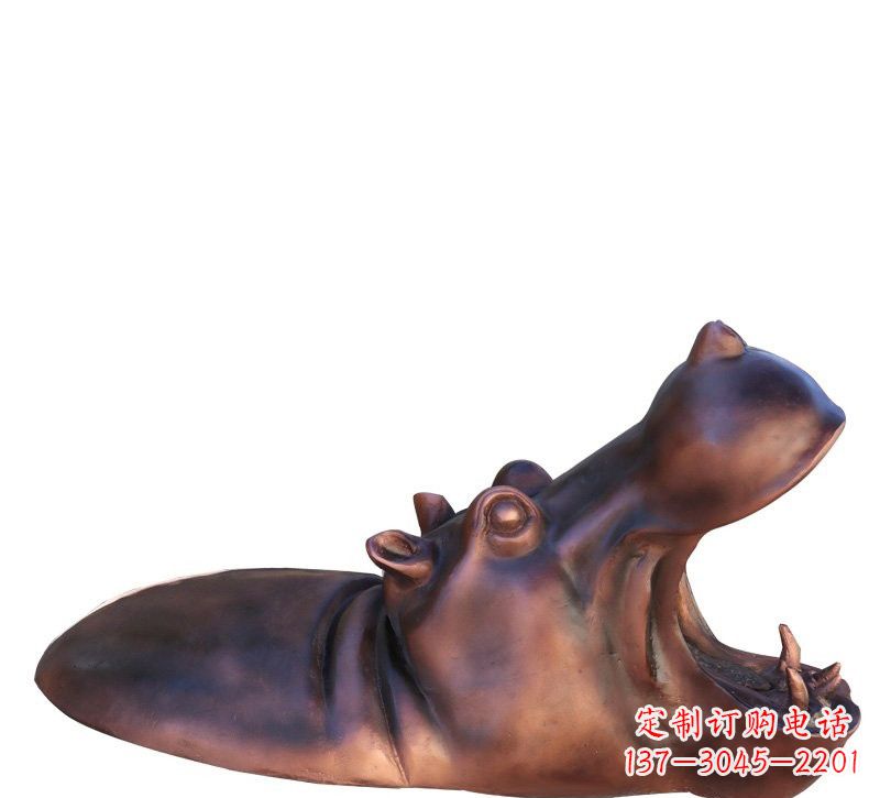 济南铜雕张嘴河马