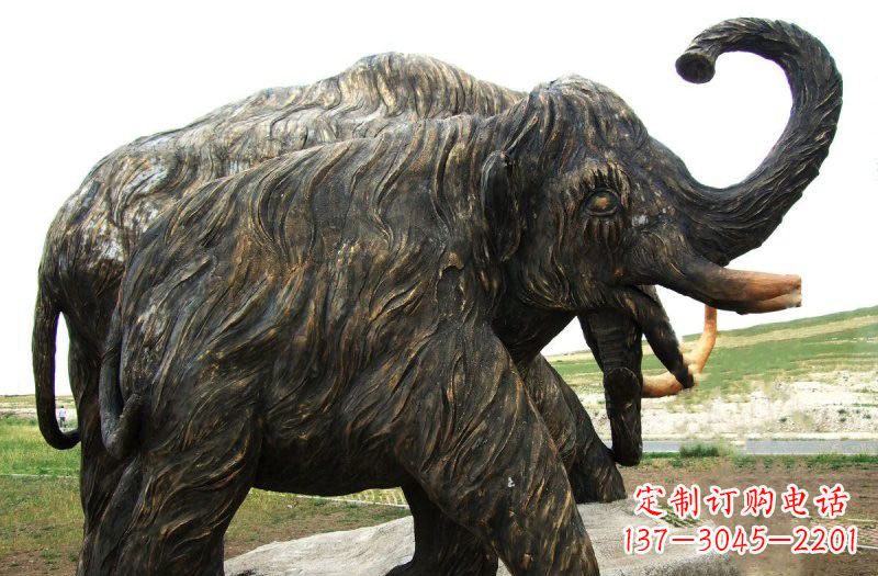 济南铜雕长毛象动物雕塑