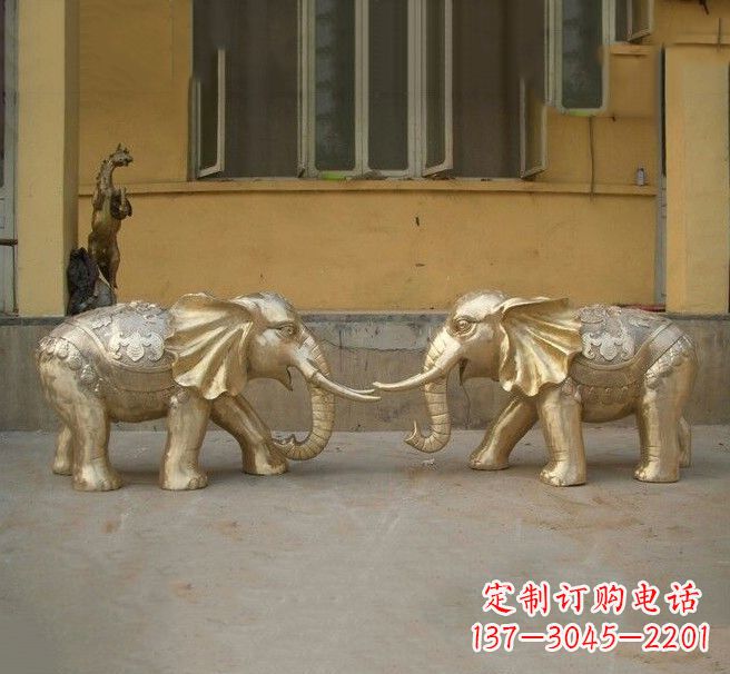 济南铜雕招财小象