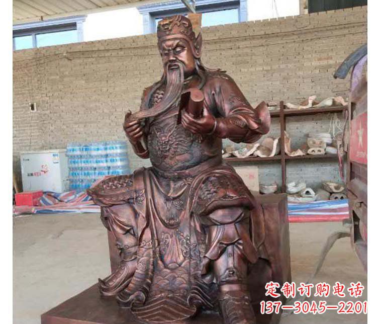 济南铜雕镇宅关公寺庙神像雕塑摆件 (3)