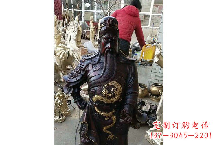 济南铜雕镇宅关公寺庙神像雕塑摆件 (4)
