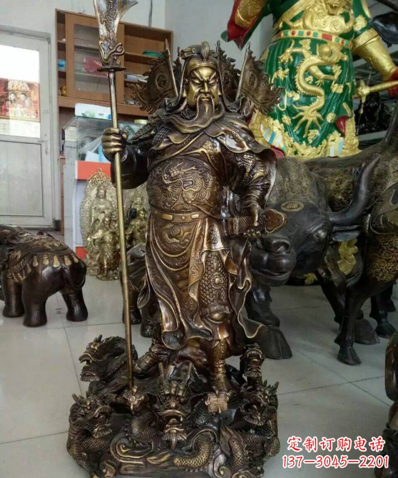 济南铜雕镇宅关公寺庙神像雕塑摆件