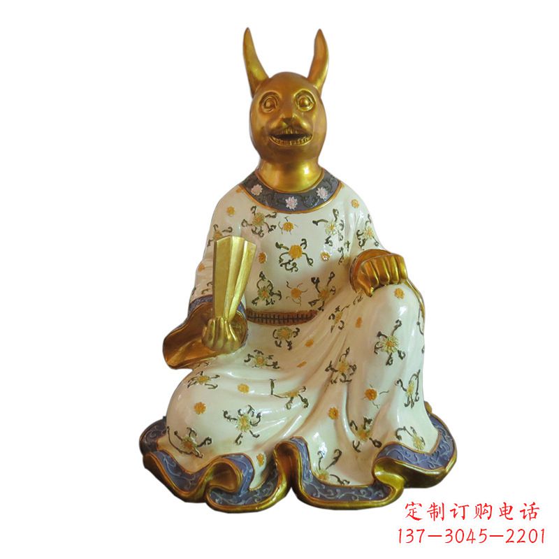 济南兔-玻璃钢彩绘生肖雕塑