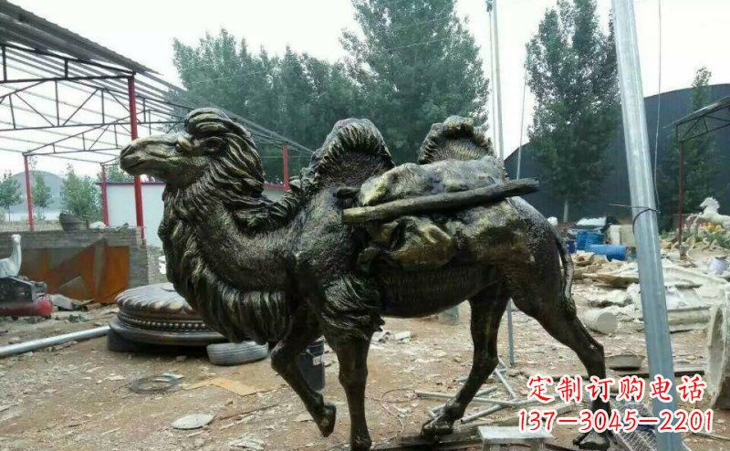 济南驮着东西的骆驼铜雕