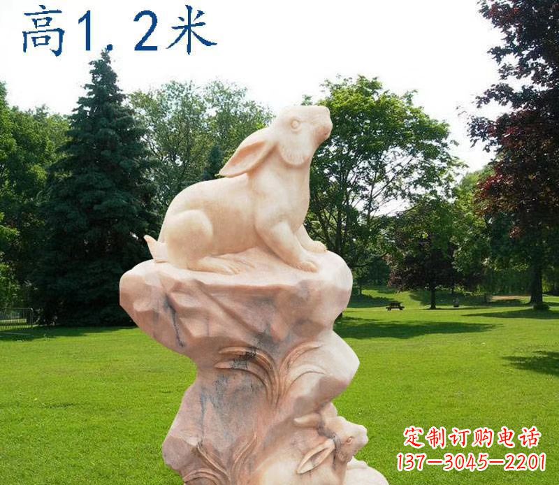 济南晚霞红12生肖动物石雕