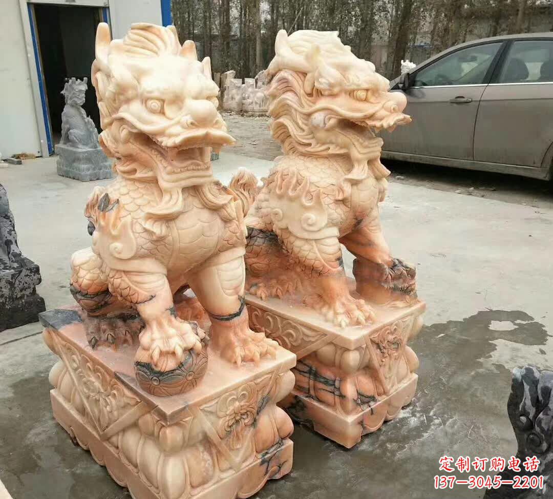 济南晚霞红酒店麒麟门墩
