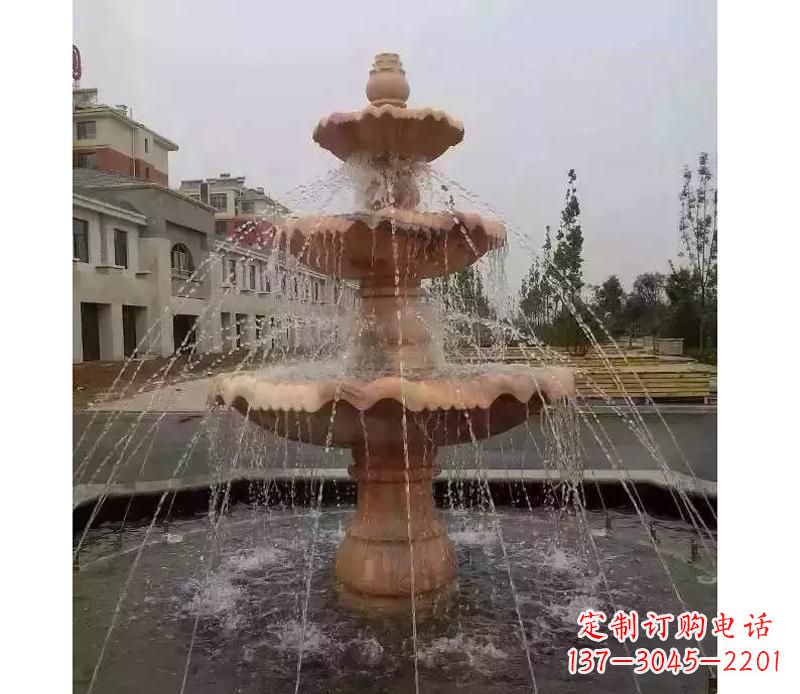 济南晚霞红喷泉雕塑