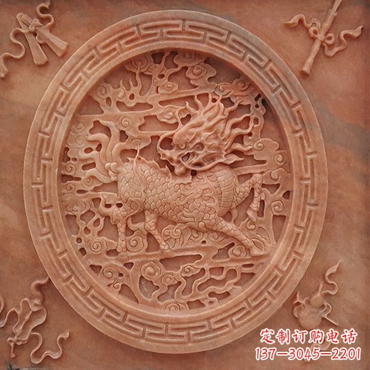 济南晚霞红麒麟建筑装饰壁画