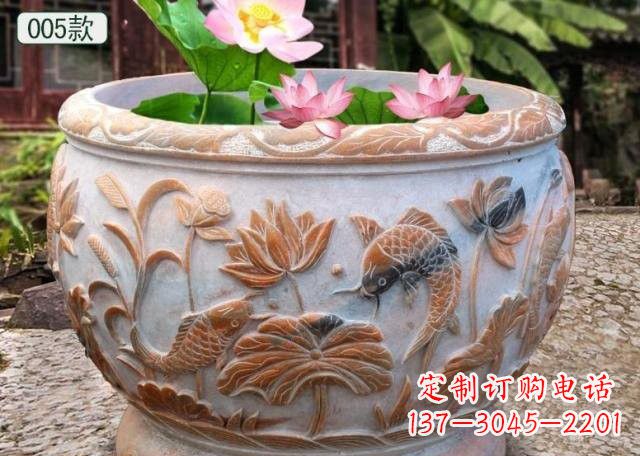 济南晚霞红水缸鱼缸雕塑