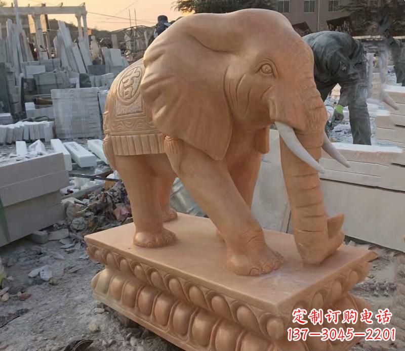 济南晚霞红元宝招财大象