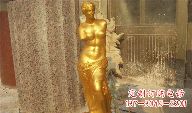 济南维纳斯玻璃钢仿铜西方人物雕塑 (2)