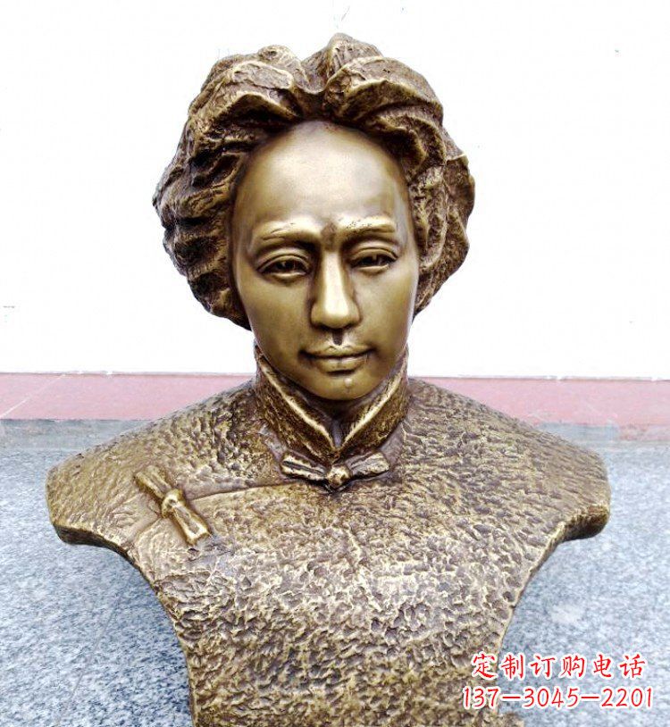 济南伟人毛主席头像铜雕