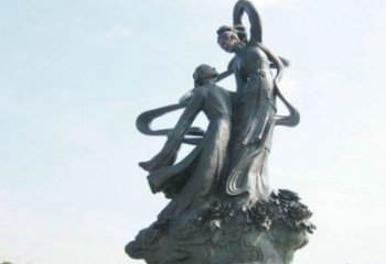 济南铸就爱情经典，中领雕塑定制牛郎织女广场雕塑
