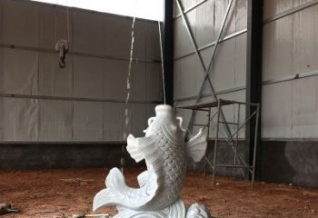 济南汉白玉石鲤鱼雕塑，让你的梦想成真！