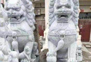 济南象征力量的大理石狮子石雕