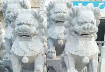 济南企业景观装饰大理石狮子雕塑