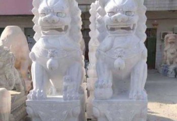 济南象征勇气的大理石狮子石雕