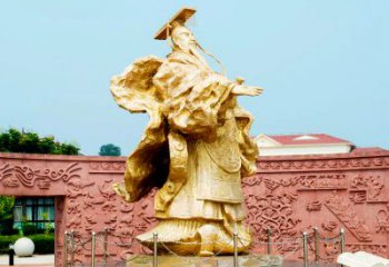 济南中领雕塑：秦始皇鎏金铜雕塑像