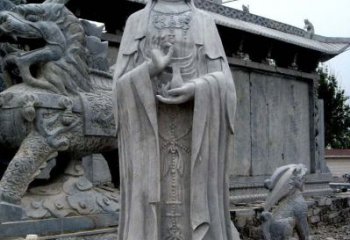 济南青石仿古观音雕像|传承古代神话传统