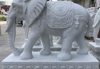 济南青石纳福动物大象雕塑，完美缔造家庭装饰风景