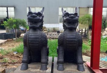 济南青铜精美麒麟雕塑，注入艺术气息