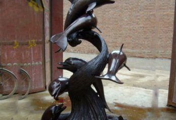 济南尊贵华丽的海豚雕塑
