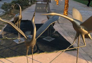 济南上海不锈钢动物鹤雕塑，精美绝伦
