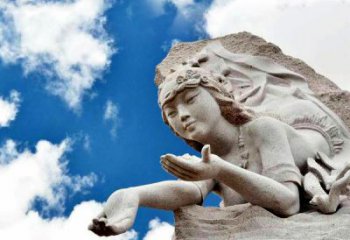济南传说中的精卫—大理石雕塑