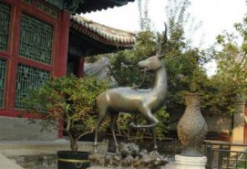 济南神鹿寺庙铜雕动物定制